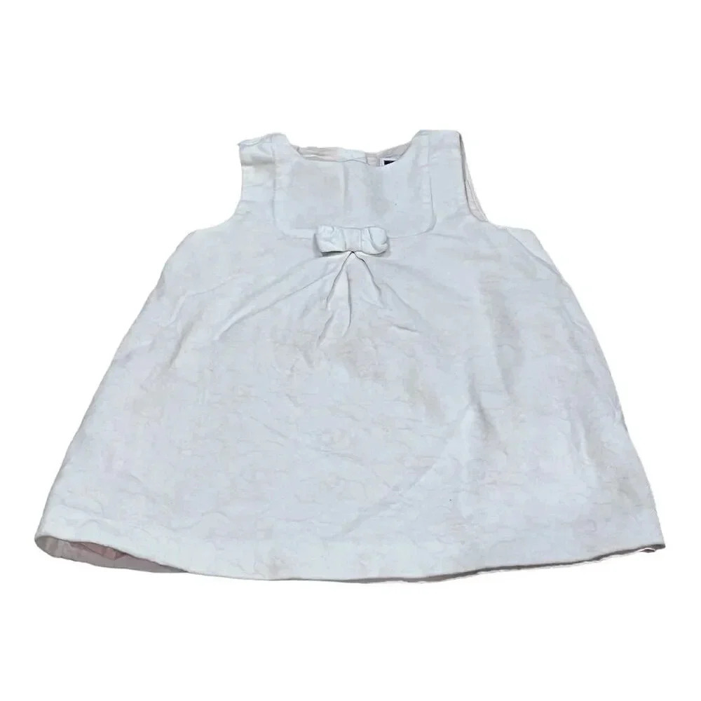 Janie & Jack Baby Girl's White and Light Pink Dress with Floral Design